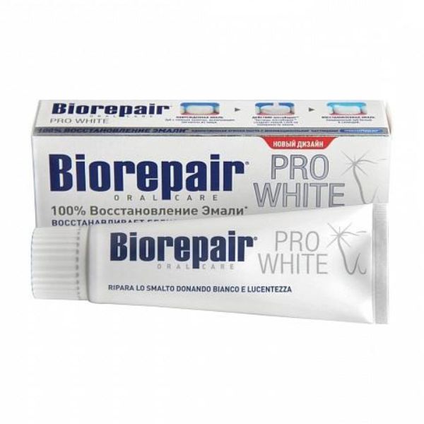 Зубная паста для отбеливания и восстановления эмали, Biorepair Pro White 75мл