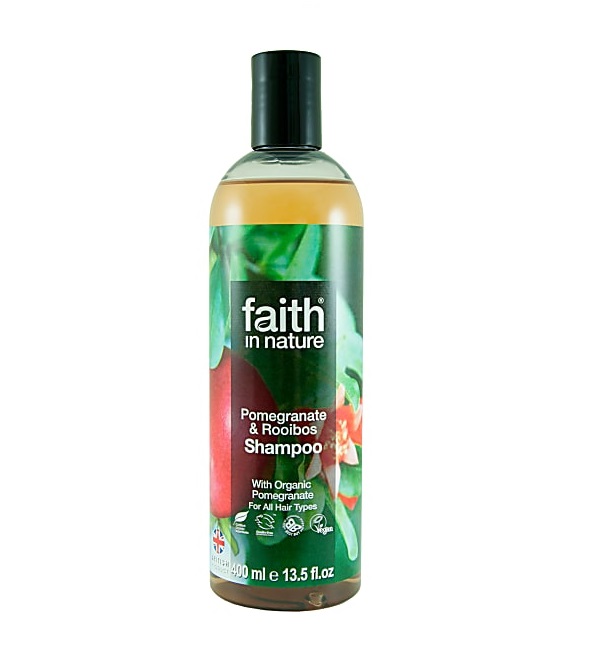 Увлажняющий шампунь для волос faith in nature Гранат и Ройбуш, 400мл