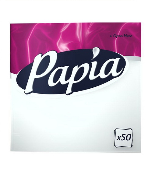 Бумажные салфетки Papia 3-х слойные белые 50 штук